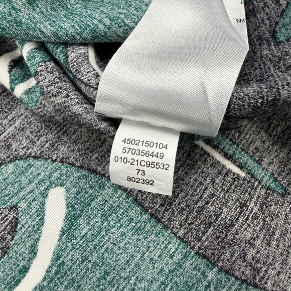 CHICO'S No Iron Stretch Scroll Print Shirt Women's Sz 4 Green Black - Picture 7 of 8